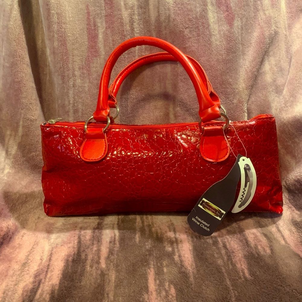Red Primeware Insulated Wine Clutch with Corkscrew BNWT